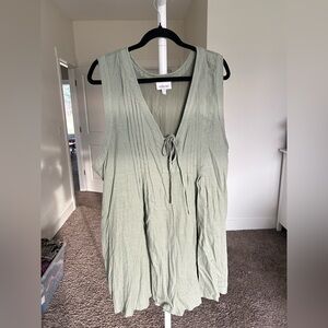 Willow Light Green Sleeveless Romper
